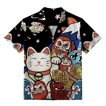 Personality fashion  Traditional Japanese Elements Aloha Hawaiian Shirt