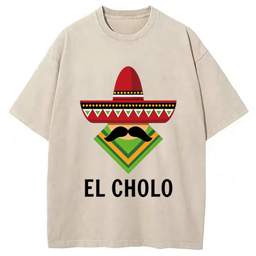 Personality fashion El Cholo Washed T-Shirt