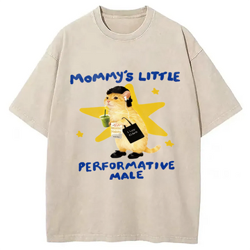 Personality fashion Performative Male Washed T-Shirt
