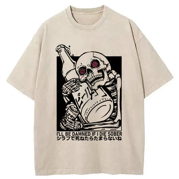 Personality fashion Wine Is Essential In Life Washed T-Shirt