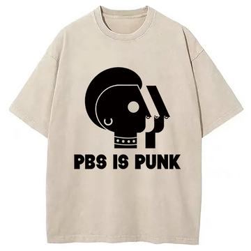 Personality fashion PBS Is Punk Washed T-Shirt