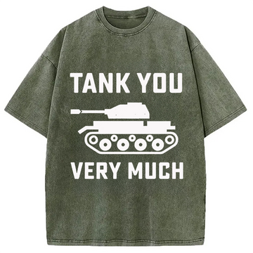 Personality fashion Tank You Very Much Washed T-Shirt