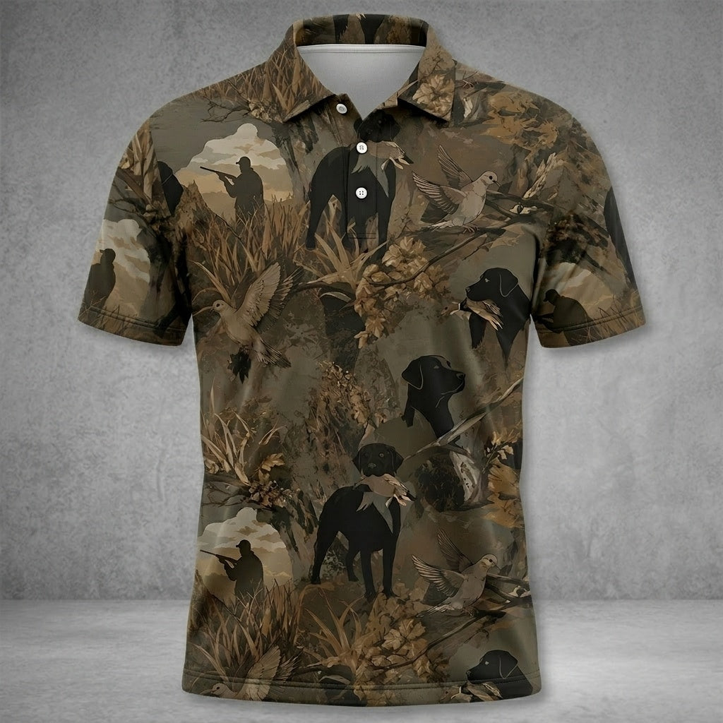 Mourning Dove Retriever Camouflage Polo Shirt