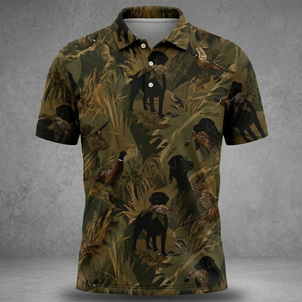 Wild Pheasant Retriever Camouflage Polo Shirt