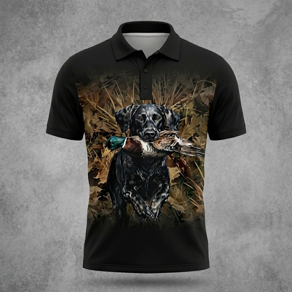 Duck Hunting Setter Dog Polo Shirt