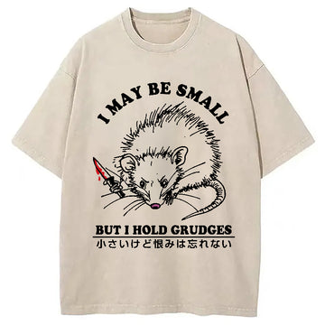 Personality fashion Mouse Holds A Grudge Funny Washed T-Shirt