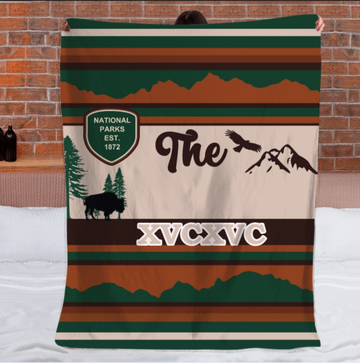 Customized National Park Commemorative Blanket – Personalized Name Flannel Blanket – Environmental Protection Souvenirs