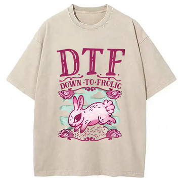 Personality fashion DTF Down To Frolic Washed T-Shirt