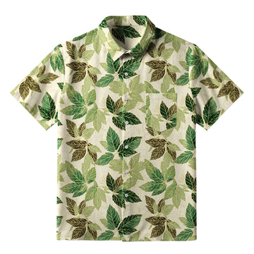 Personality fashion  Green Leaf Escape Button-up Shirt