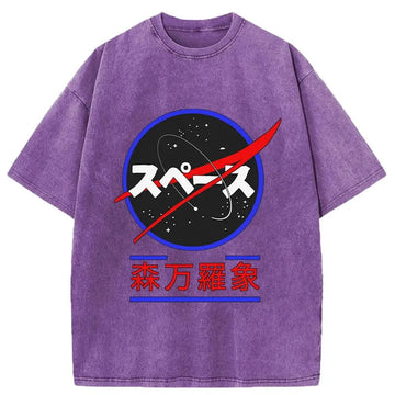 Personality fashion Japan Nasa Washed T-Shirt