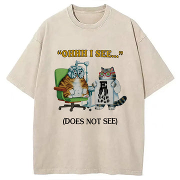Personality fashion Ohhh I See Washed T-Shirt