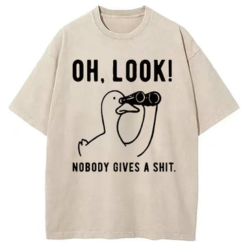 Personality fashion No One Cares About The Duck Washed T-Shirt