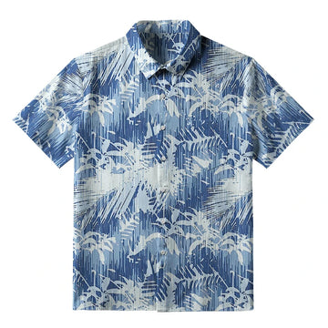 Personality fashion  Tropical Leaf Silhouettes Button-up Shirt
