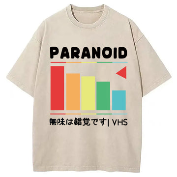 Personality fashion VHS Japanese Washed T-Shirt