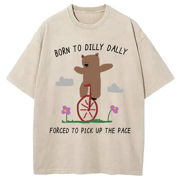 Personality fashion Forced To Pick Up The Pace Numbers Washed T-Shirt
