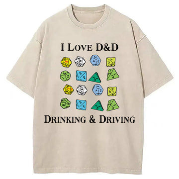 Personality fashion I Love D&D Washed T-Shirt