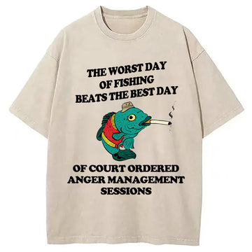 Personality fashion The Worst Day Washed T-Shirt