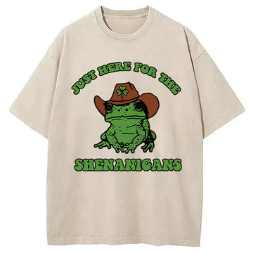 Personality fashion Here for the Shenanigans Washed T-Shirt