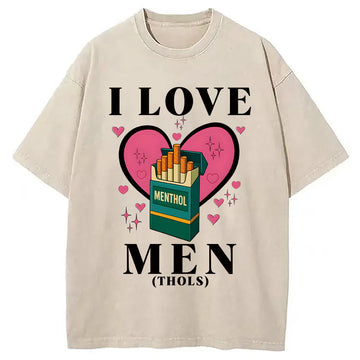 Personality fashion I Love Menthols Funny Meme Washed T-Shirt