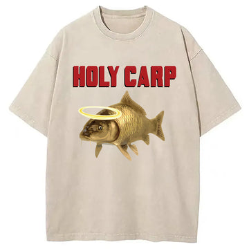 Personality fashion Holy Carp Washed T-Shirt
