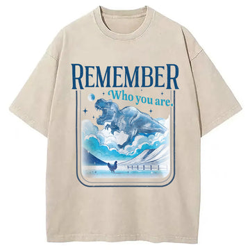 Personality fashion Remember Who You Are Washed T-Shirt