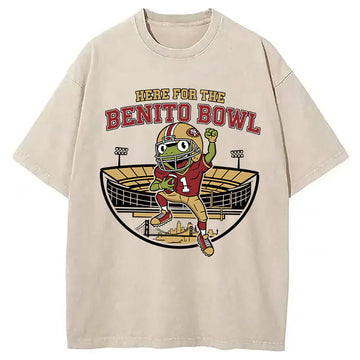 Personality fashion Here For The Benito Bowl Washed T-Shirt