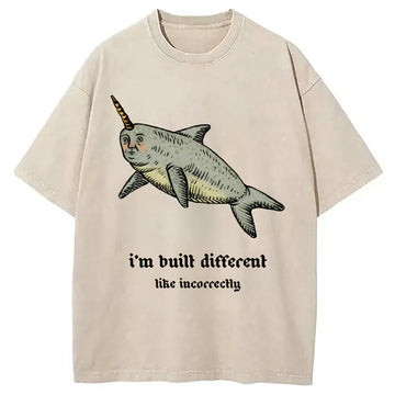 Personality fashion I'm Built Different Like Incorrectly Washed T-Shirt