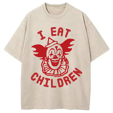 Personality fashion I Eat Children Washed T-Shirt