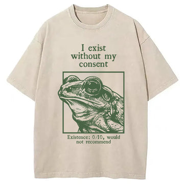Personality fashion I Exist Without My Consent Washed T-Shirt