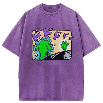 Personality fashion Froggy's Bizarre Adventure Washed T-Shirt