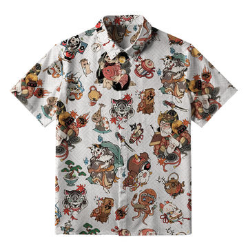 Personality fashion  Classic Japanese Elements Button-up Shirt