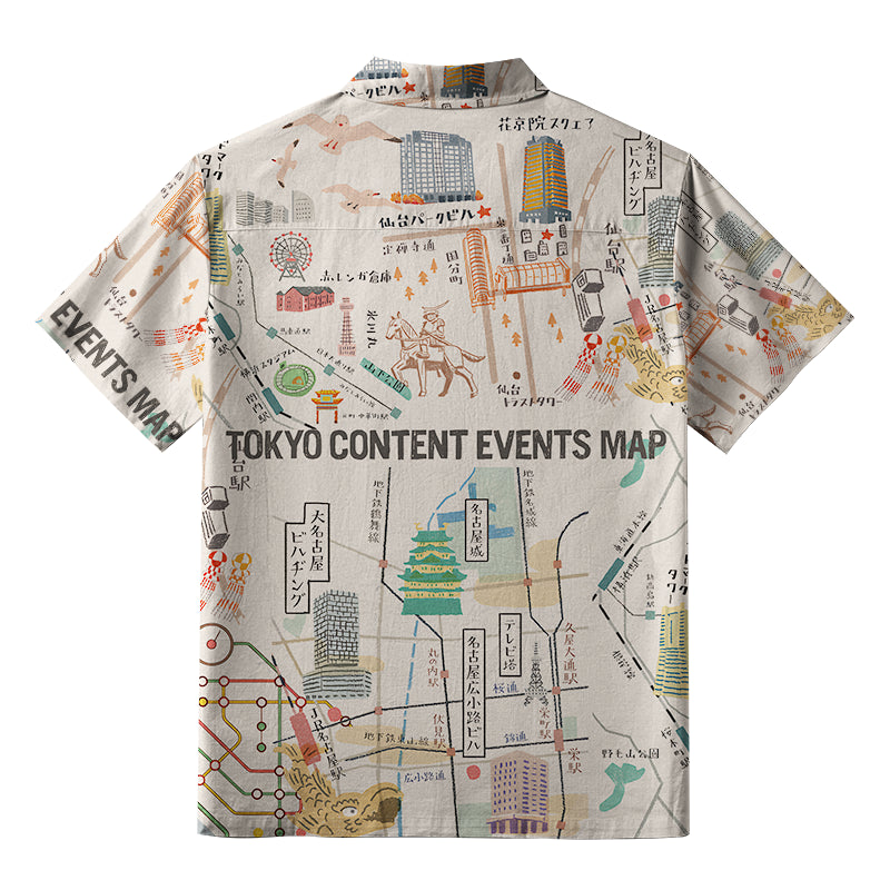 Tokyo Content Events Map Button-up Shirt
