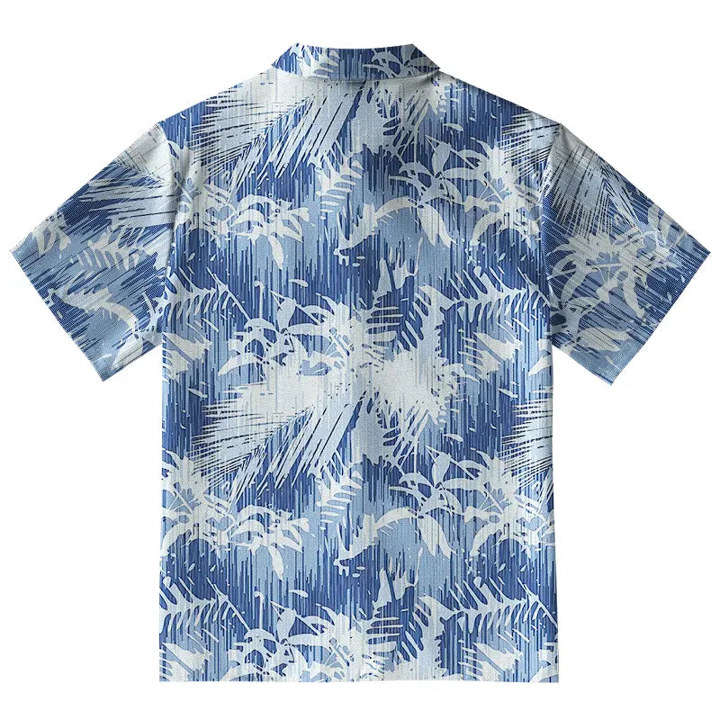 Tropical Leaf Silhouettes Aloha Hawaiian Shirt