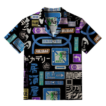 Personality fashion  Urban Japanese Signage Aloha Hawaiian Shirt