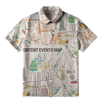 Personality fashion  Tokyo Content Events Map Button-up Shirt