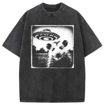 Personality fashion Where Is The Rat ? Washed T-Shirt