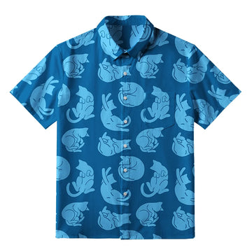 Personality fashion  Cats In Different Actions Button-up Shirt