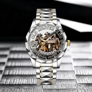 🦌Old Hunter Club Customized Watch - Personalized Name – Gift For Hunter, friends, Hunting Enthusiast