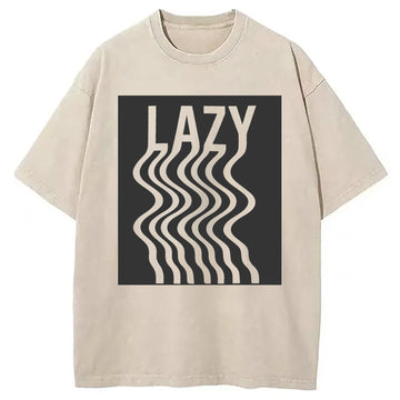 Personality fashion Lazy Funny Washed T-Shirt