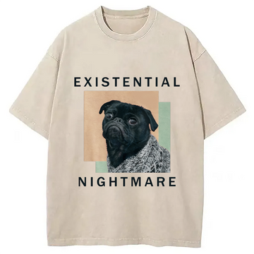 Personality fashion Funny Grunge Pet Washed T-Shirt