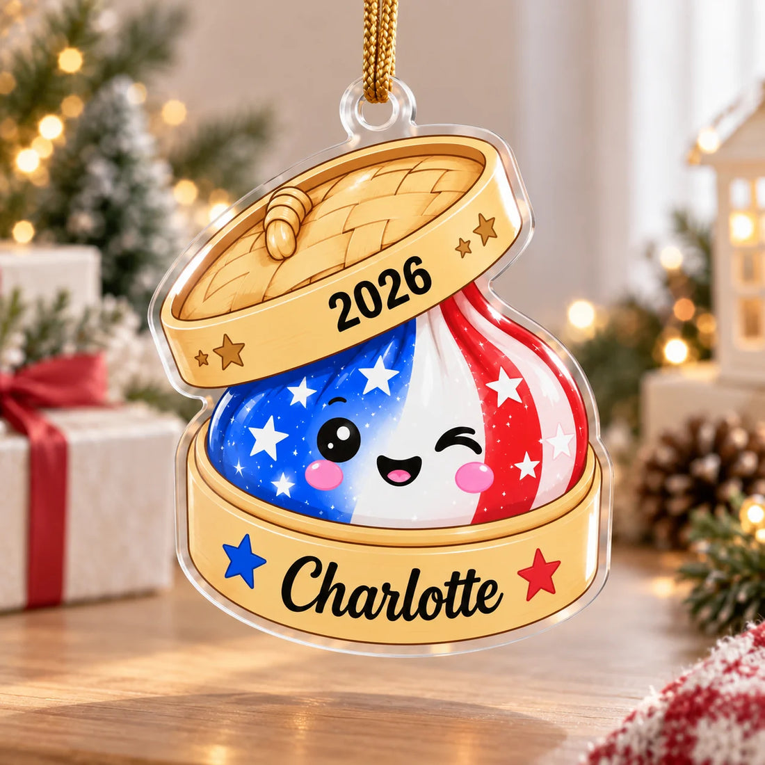 Personalized Squishy Ornament, Custom Dumpling Name Keepsake, Cute Kawaii Christmas Gift, 2026 Kids Decor