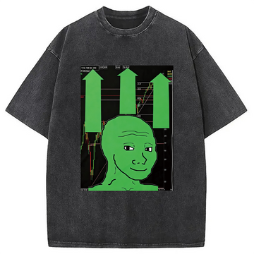 Personality fashion Wojak Hodls Forever Washed T-Shirt