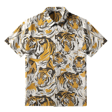 Personality fashion  Wild Tiger Button-up Shirt