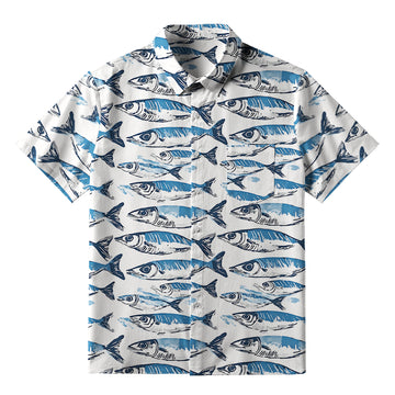 Personality fashion  Oceanic Fish Button-up Shirt