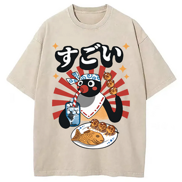 Personality fashion Matsuri Pengi Washed T-Shirt