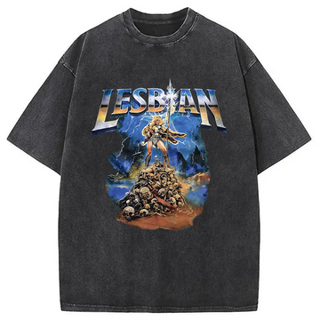 Personality fashion Lesbian Warrior Washed T-Shirt