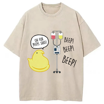 Personality fashion Bunny Nurse Washed T-Shirt