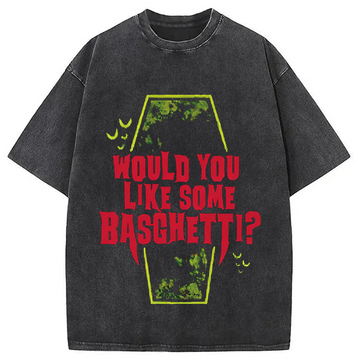 Personality fashion Would You Like Some Basghetti Washed T-Shirt