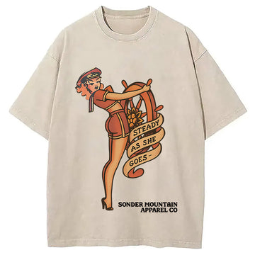 Personality fashion Steady As She Goes Washed T-Shirt