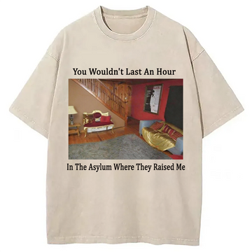 Personality fashion They Raised Me Meme Washed T-Shirt